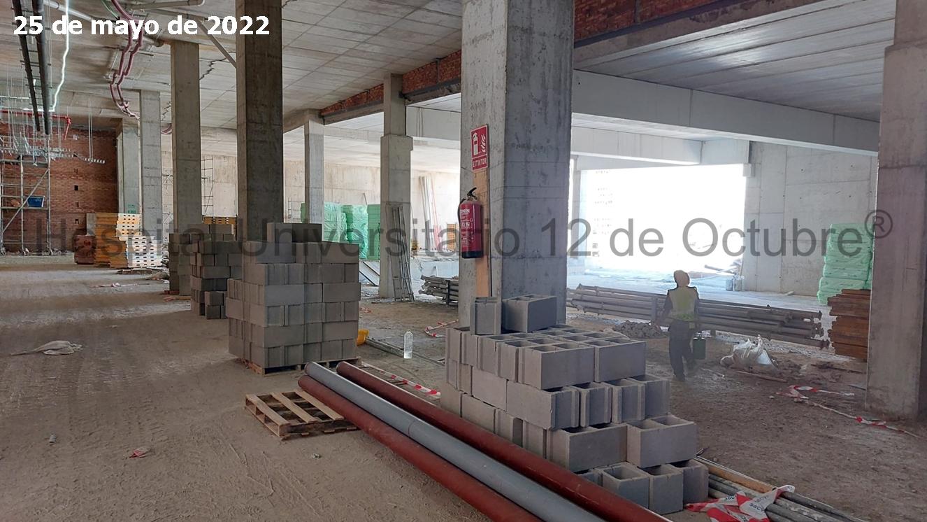 Avance de las obras del nuevo Edificio de Hospitalización Hospital 12 de Octubre. 25 de mayo de 2022