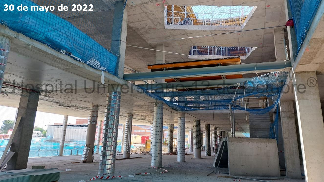 Avance de las obras del nuevo Edificio de Hospitalización Hospital 12 de Octubre. 30 de mayo de 2022
