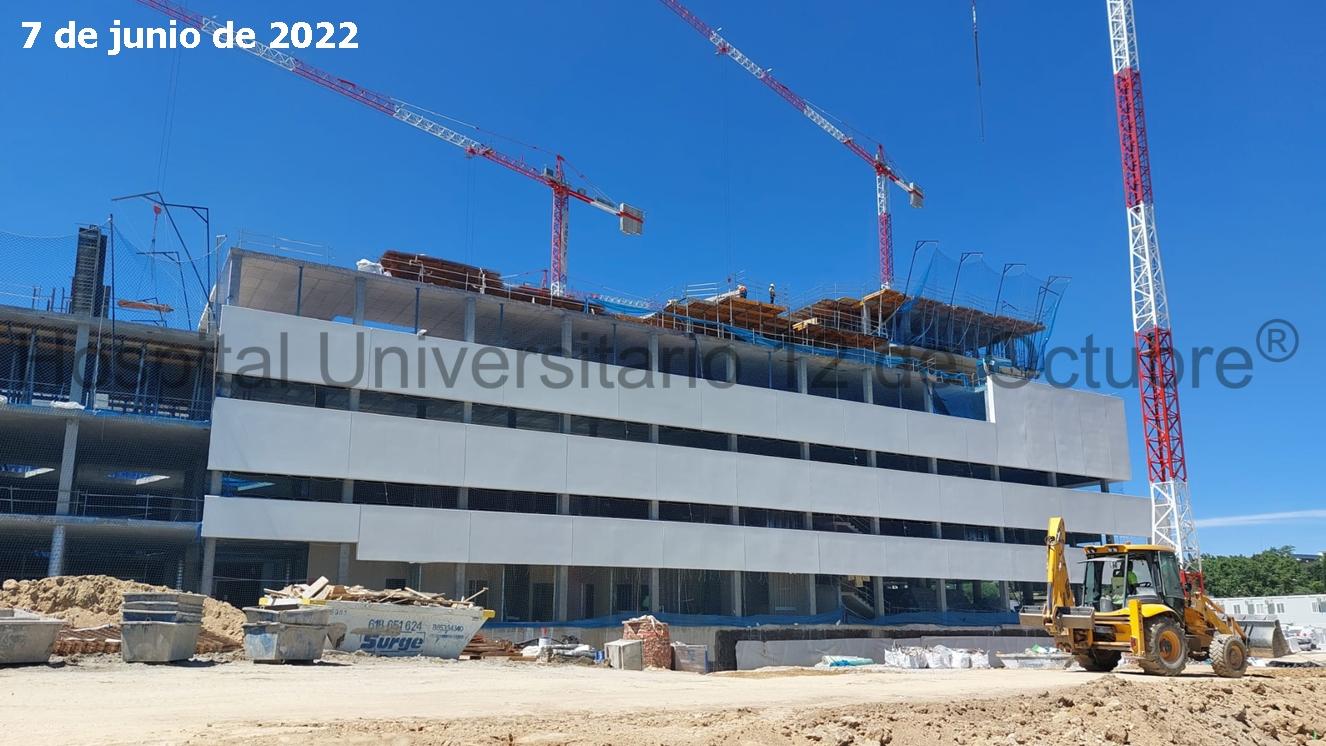 Avance de las obras del nuevo Edificio de Hospitalización Hospital 12 de Octubre. 7 de junio de 2022