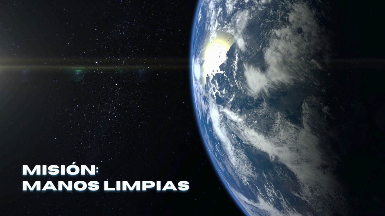 a la derecha vista parcial de la luna desde el espacio y texto a la izquierda abajo