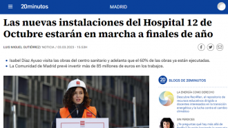 pantallazo de noticia en web del digital 20 Minutos