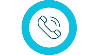 Icono teléfono línea azul