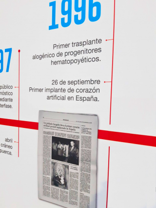 portada de noticia prensa con un dibujo de una figura masculina con un corazón artificial implantado